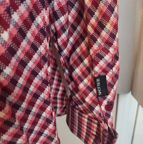 Sean John Men's Plaid Long Sleeve Button Up  Shirt Multi-Color Size L - Picture 6 of 10